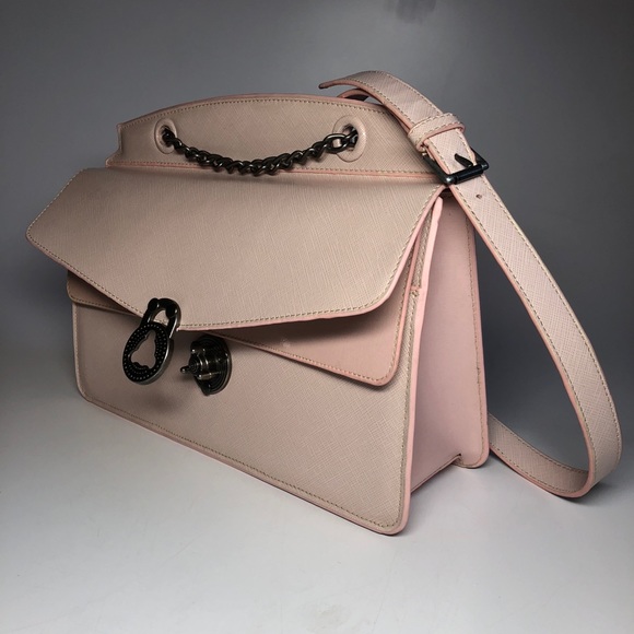 LuLio New Blush Pink Crossbody Saffiano Leather - Picture 2 of 8